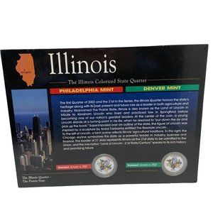 Illinois Colorized State Quarter NEW Philadelphia & Denver Mint